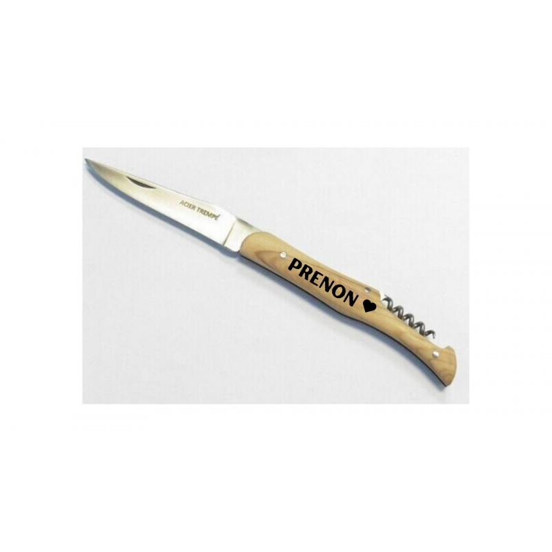 Couteau pliant manche bois rustik tire bouchon 12 cm